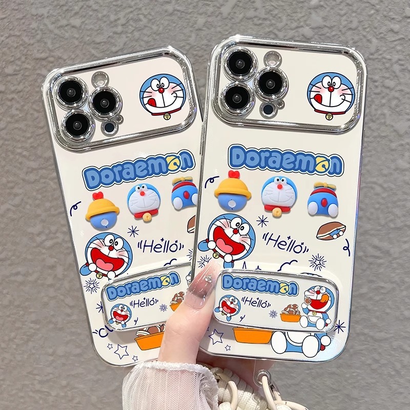 Divertido gato azul de dibujos animados para iphone15 estéreo 16ProMax funda para teléfono 13 Apple 14 soporte 16