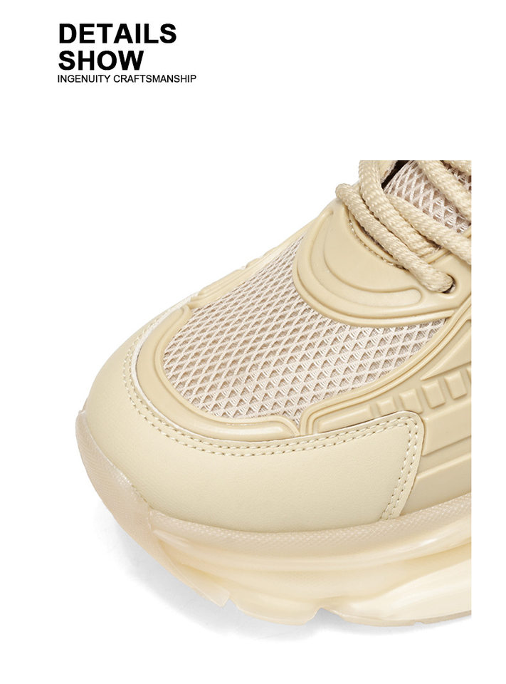 Giày thể thao nam cổ thấp đế bằng, giày chạy bộ giảm chấn đệm khí, giày sneaker dad tăng chiều cao — VZS8099 màu kaki, VZS8099 màu đen chi tiết 5