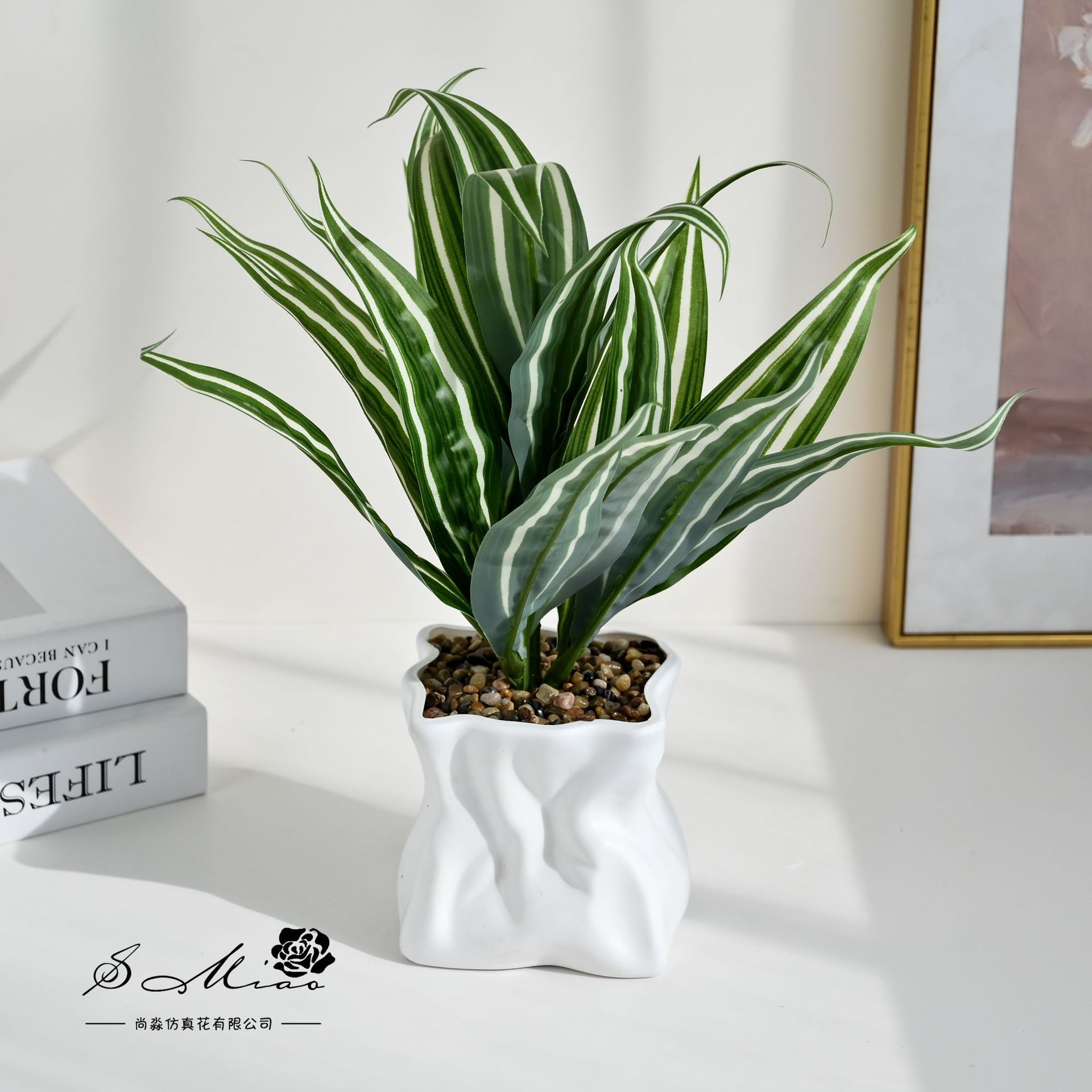 Simulación de plantas verdes en maceta creativa interior artificial imitación de plantas verdes props fotográficos decoración creativa de escritorio sala de estar