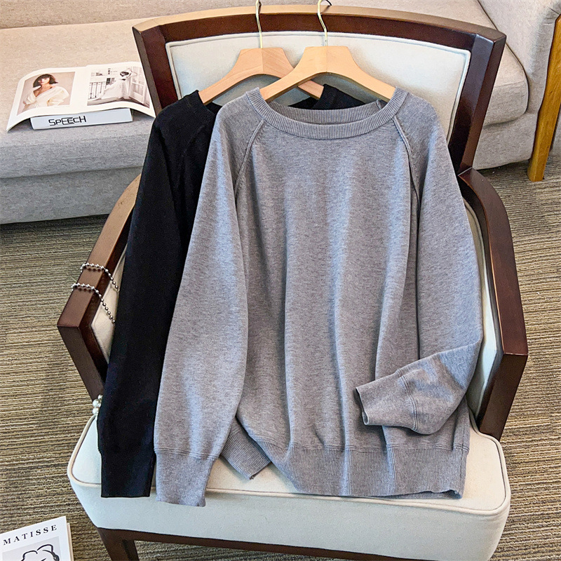 200/ 175kg Plus Size Women's Clothing, Bust 150/160, Round Neck Base Sweater Knitwear, Suitable for 300 Jin, 8031