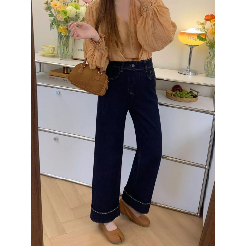 Life's Straight-Leg Magic Pants ~ Stretchy Slim-Fit Narrow Straight-Leg Women's Jeans with Embroidered Cuffs to Cover the Hips