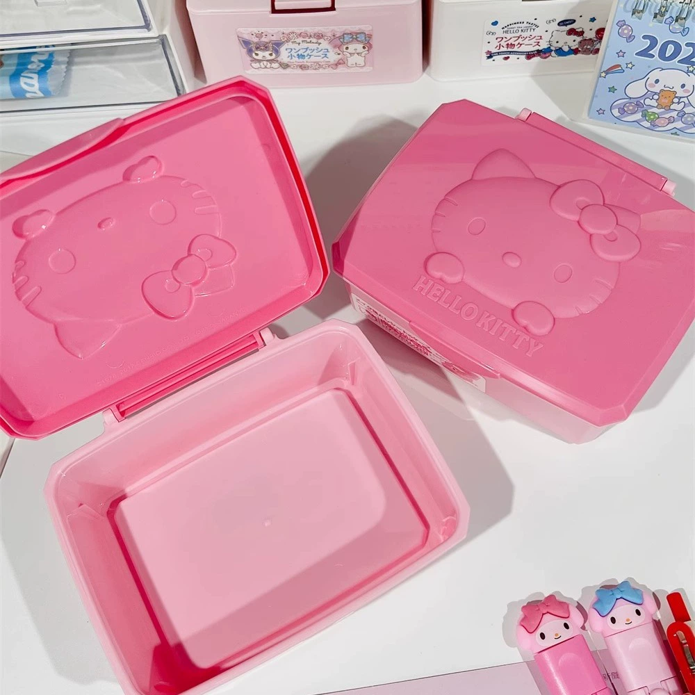 Hello kitty, подлинные мультяшные многоразовые хлопковые диски для хранения, коробка хранения