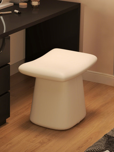 Makeup Stool with a Light Luxury Feel, Home Stool with Backrest, Girls' Bedroom Dressing Table Chair, Square Stool, Rotating Beauty Wholesale