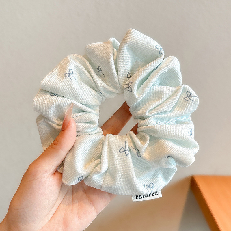 Satín coreano anillo de cabello de intestino grande mujer de moda cuerda de cabeza de alta calidad temperamento flor de cabello bola de cabello toque de cabeza