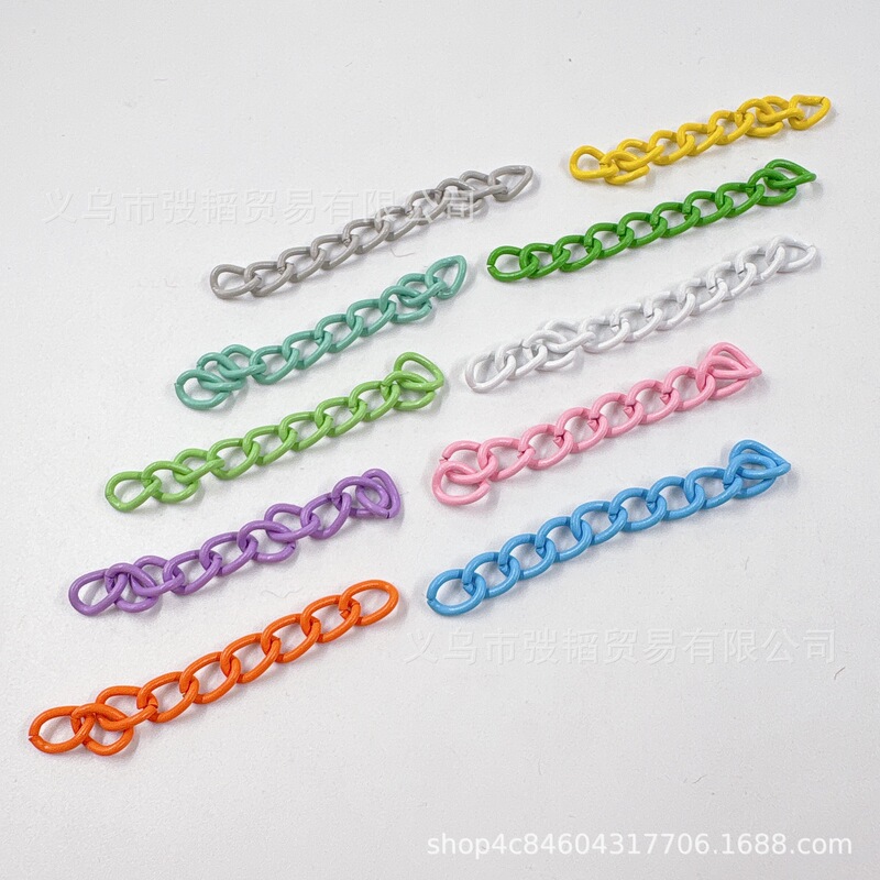 Colorful 5cm Extension Chain Painted Tail Chain Spray Paint DIY Handmade Jewelry Accessories Iron Ring Key Chain Necklace Pendant