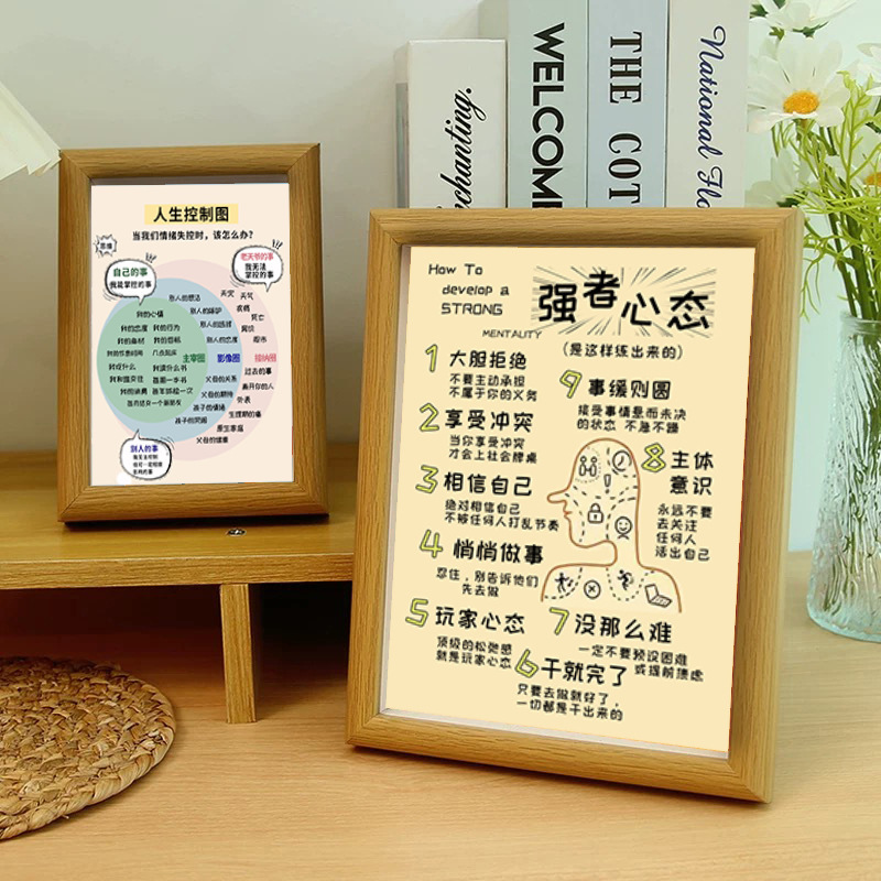 2025 Inspire Life Self-discipline Regulation Control Emotion Photo Frame Table Home Emotion Management Office Desktop Decoration