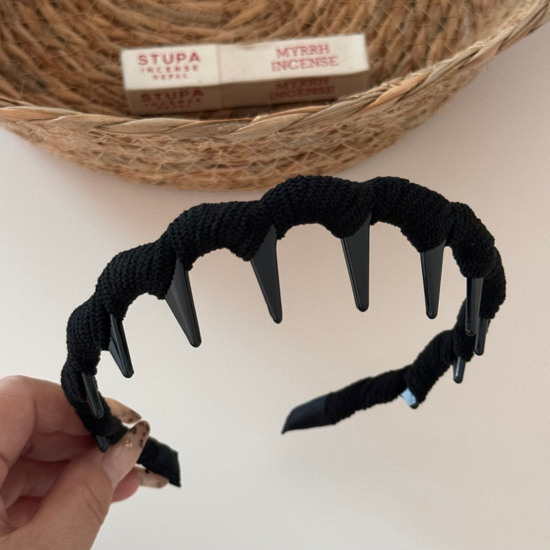灯芯绒缠绕波浪发箍女秋冬正反两戴发箍高颅顶百搭防滑头箍头饰|undefined