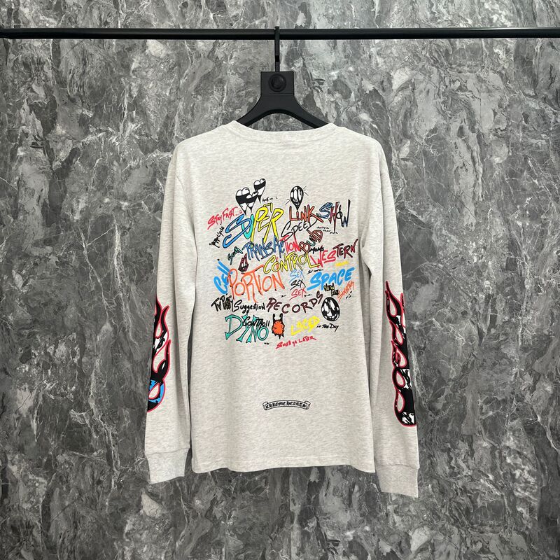 クロスボーダーのトレンディなブランド Chrome Heart 長袖 T シャツ ピュアコットン メンズ レディース ルーズスポット卸売|undefined