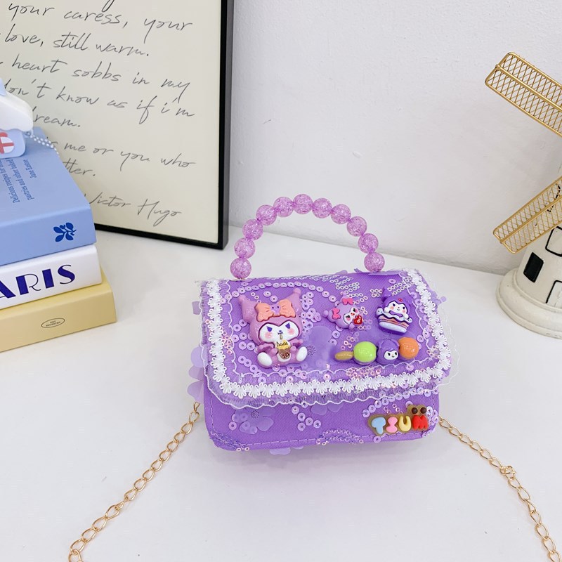 Princess Pearl bolso de cambio de verano nuevo pequeño bolso de niños de estilo de fragancia, niñas de moda bolso de hombro, bolso pequeño