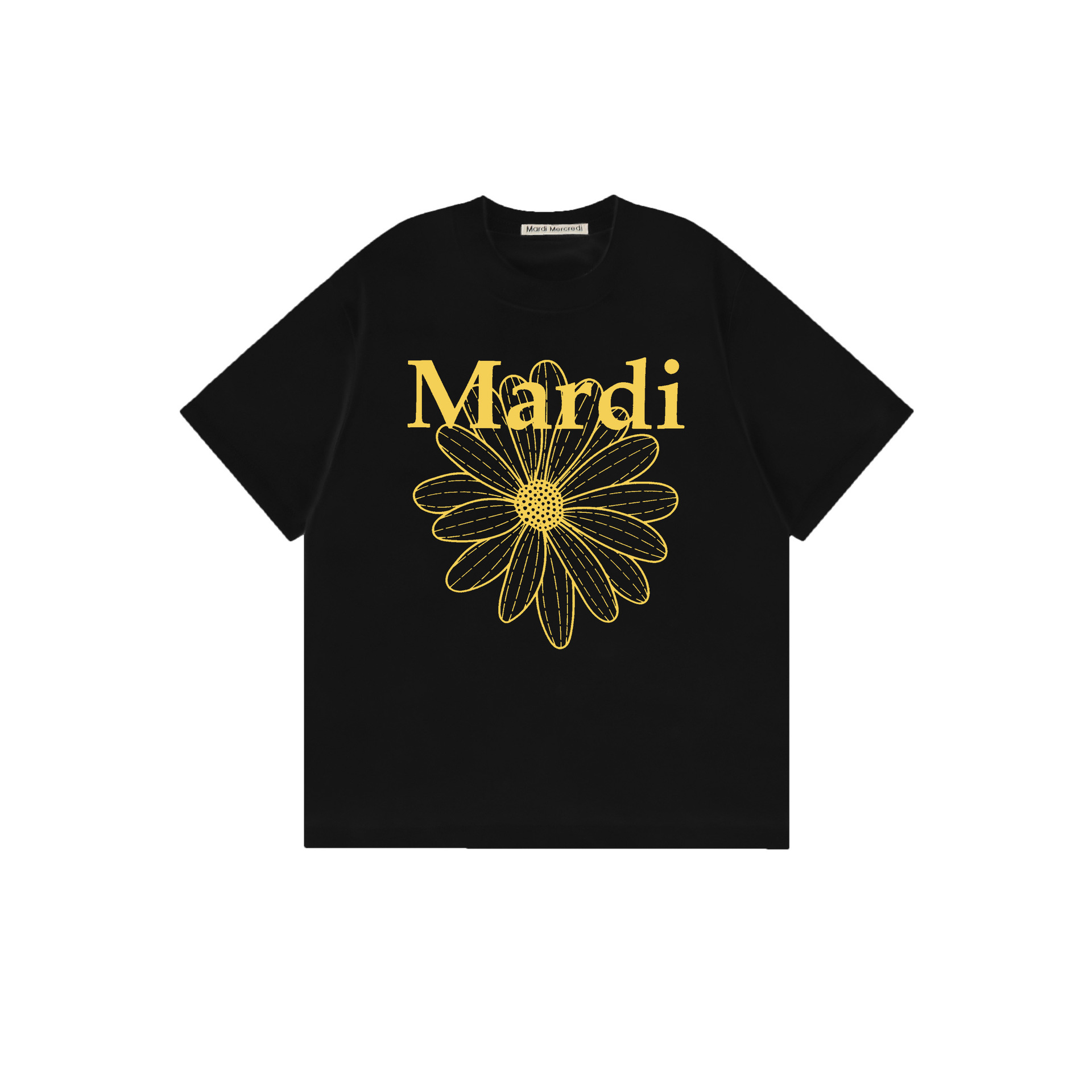 2025 新マルディ半袖右肩スリムフィットゴールドハイシルバー同スタイルデイジードックスフード犬 Tシャツホットガール着用