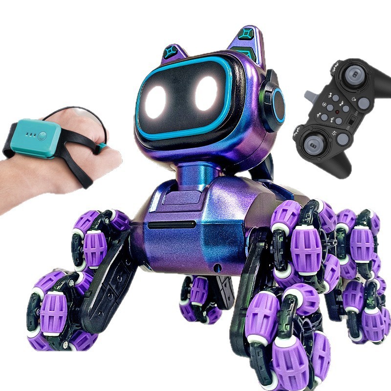新型の八輪の特技の犬のリモコンのロボットの犬は腕を振って変形して車の男の子の電子ペットのおもちゃのリモコンの車に登ります。|undefined