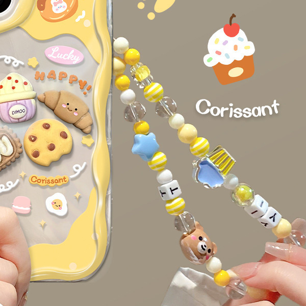 Color chain mobile phone case lanyard for Apple/Huawei portable wrist strap rope personalized ins dopamine pendant