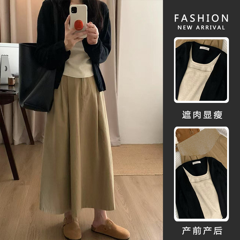 in stock Spring Pregnant Women Thin Slim-fit Loose Top Knitted Cardigan Jacket All-match khaki Skirt Women in stock Spring Pregnant Women Thin Slim-fit Loose Top Knitted Cardigan Jacket All-match khaki Skirt Women