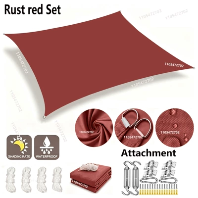 courtyard rain, snow, and leaf, Avtomobil yan çətirləri - rust-red-with-accessories-2x2m