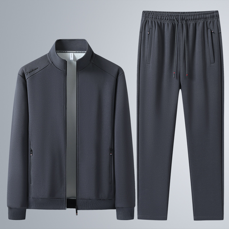 Transfronterizo de tamaño king para hombres de otoño trajes deportivos de tendencia masculinos sueltos y pantalones casuales de dos piezas