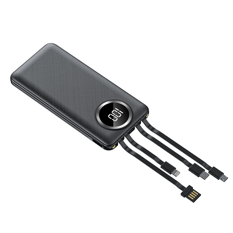 Pantalla inteligente de 2w mAh fuente de alimentación móvil de gran capacidad al aire libre con cuatro líneas de suministro de productos de fabricación de carga de teléfonos móviles