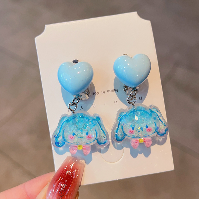 Clip de oídos de dibujos animados para niños 2024 nueva niña dulce sin agujeros de orejas orejas orejas joyerías orejas super lindas