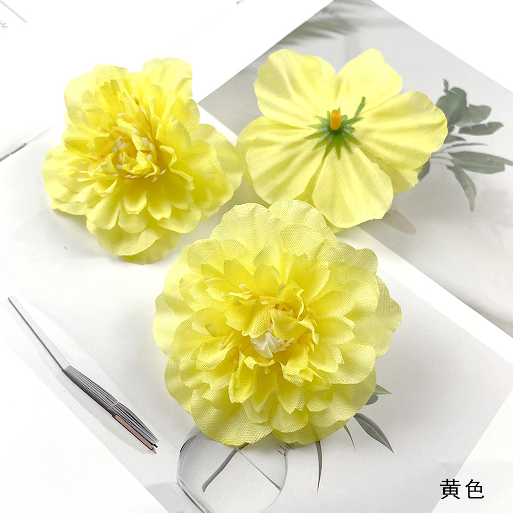 Hibiscus flores europeas DIY azalea falsa flores de flores de cabello accesorios de material de tocado de flores adornos de fotografía para el hogar