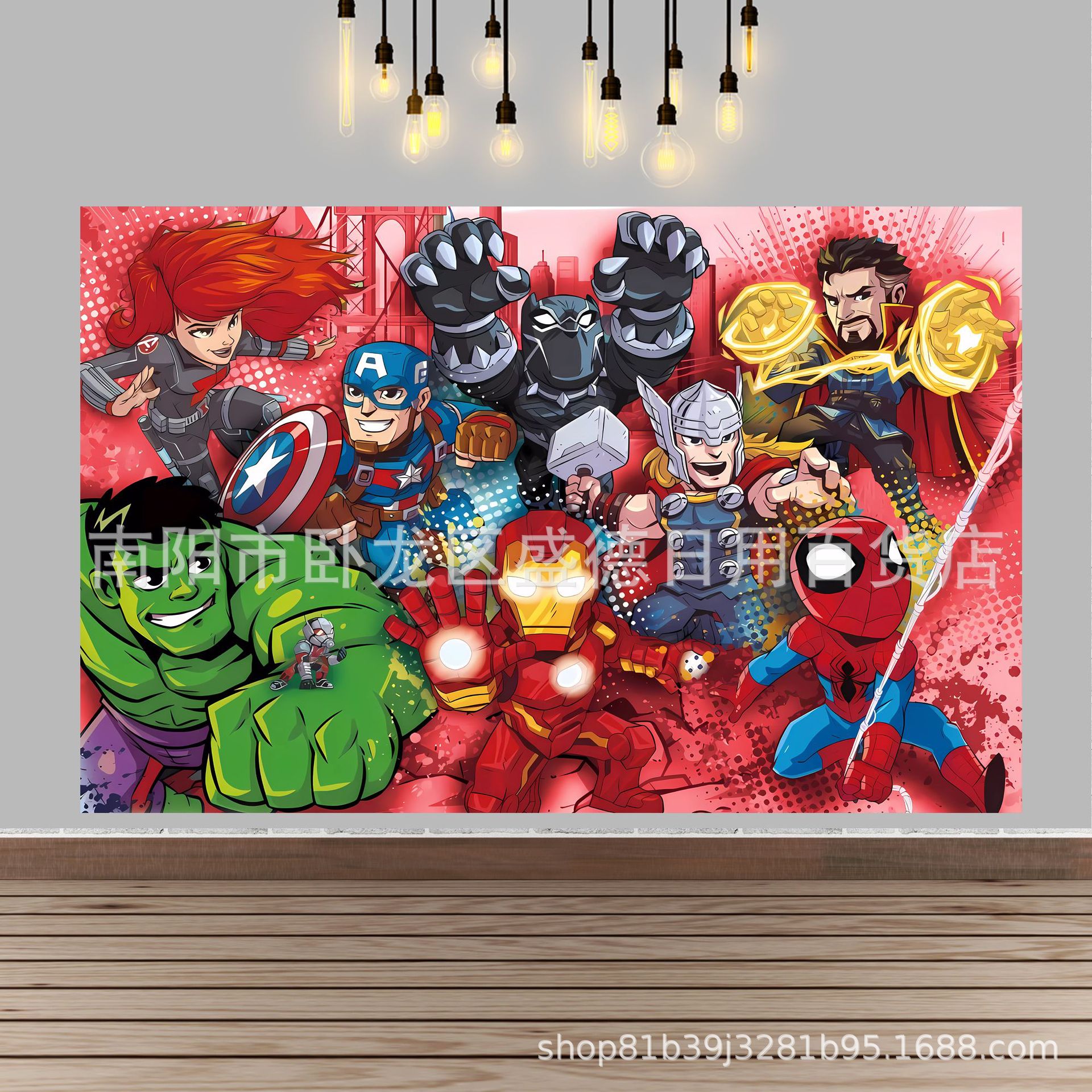 Caricatura Spider-Man Amigos tema tela de fondo de cumpleaños superhéroes niños banner Feliz cumpleaños al por mayor