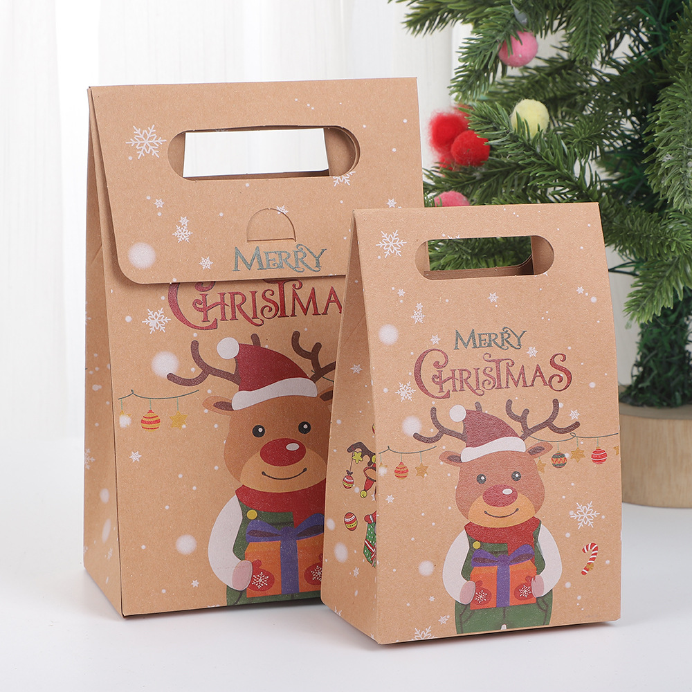 Bolsas de regalo de fiesta de Navidad transfronterizas dulces cajas de regalo de Papá Noel estilo europeo simple embalaje de galletas de bocadillos