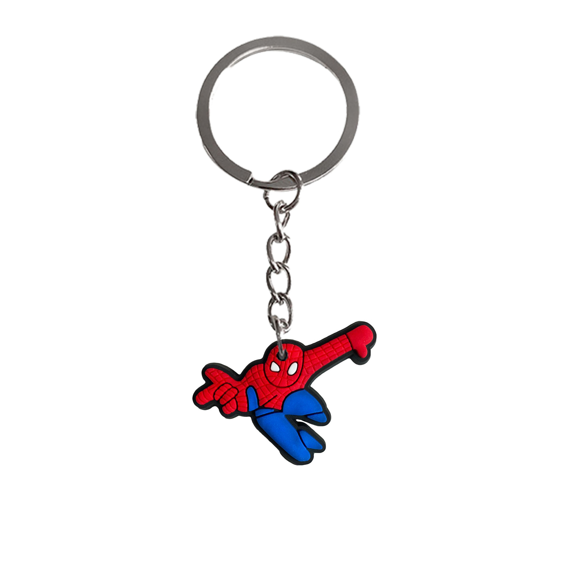 Spider-Man llavero adornos PVC de goma suave llavero accesorios DIY llavero pequeño regalo llavero colgante