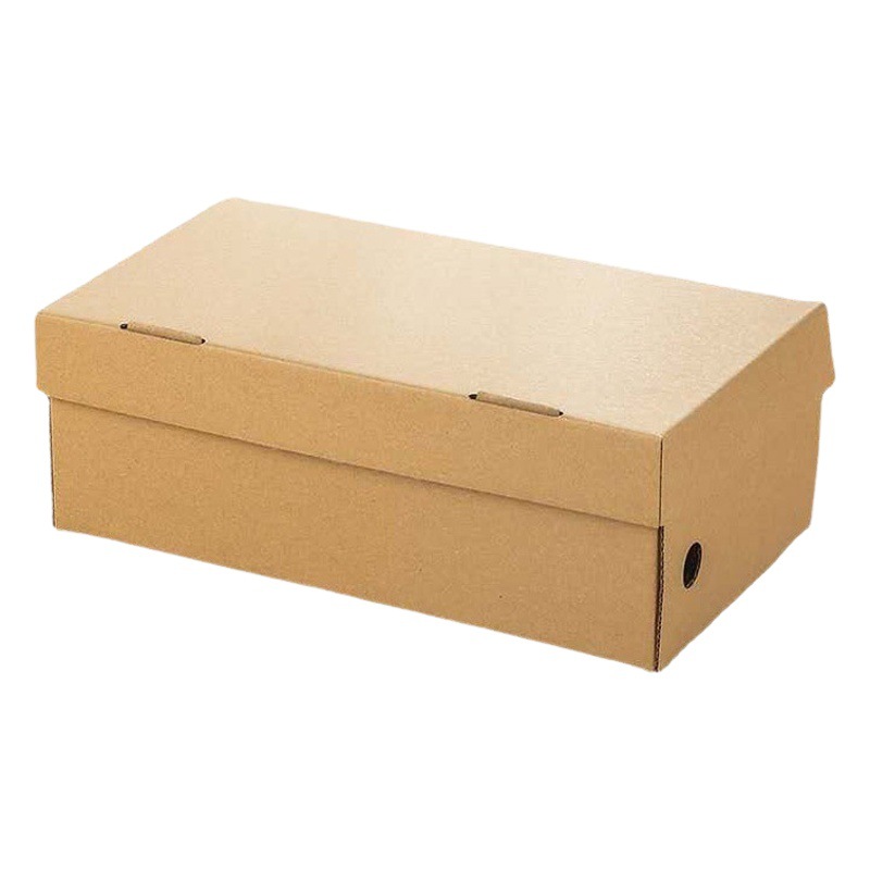 Caja de zapatos de papel kraft Caja de papel Flip plegable para niños Zapatos para hombres y mujeres Comercio electrónico Caja de zapatos express Caja de embalaje al por mayor