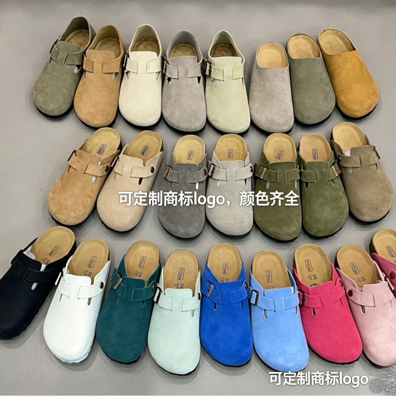 Factory Direct Delivery Genuine Leather Birkenstock Shoes in All Colors, Large Sizes 34-46, Couple's Closed-Toe Sandals, Slip-On Lazy Slippers