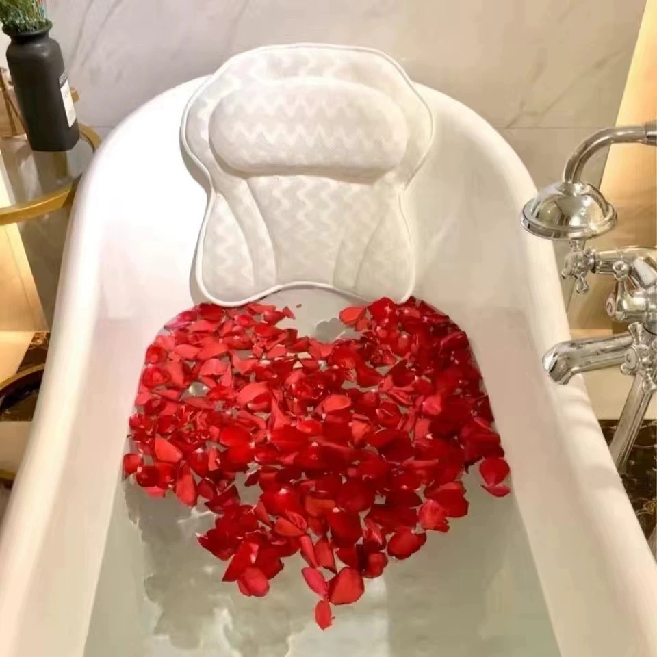 Многофункциональная подушка для ванны с присосками, серая и белая, в форме бабочки, для трансграничной торговли на Amazon, в наличии, удобная, нескользящая