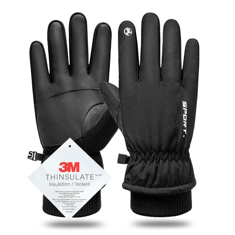 Factory wholesale autumn and winter outdoor ski gloves plus velvet warm men's and women's touch screen sports riding cold gloves