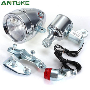 Cross-border Hot Sale Bicycle Generator Refitted Grinding Light Retro Front Light Tail Light 12V6W Bicycle Self-generating
