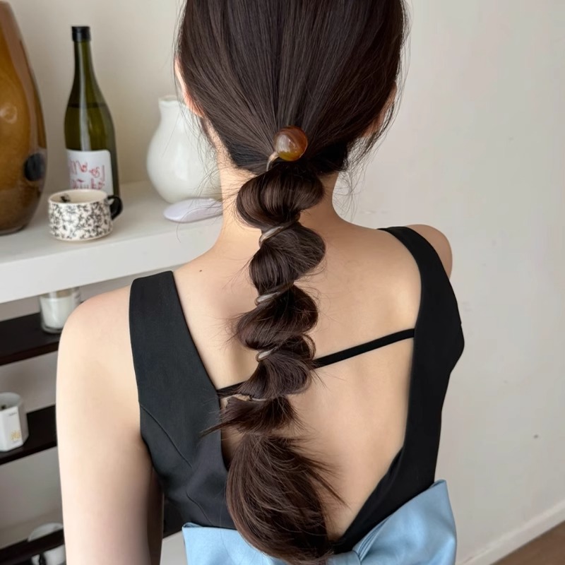 Retro simple espuma trenza cuerda de cabeza mujer 2025 nuevo diseño adornamiento de cabello temperamento de cabello trenzado línea telefónica bucle de cabello