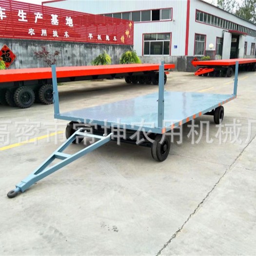 厂家供应    3吨插桩平板拖车   实心胎拖车