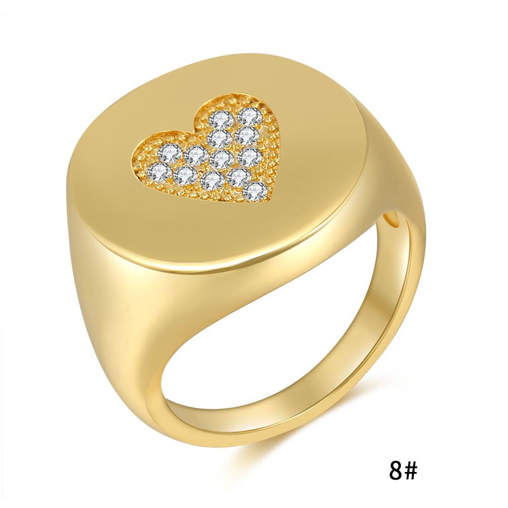 Vente En Gros Bijoux Bague En Cuivre Zircon Incrusté Coeur Nihaojewelry display picture 7