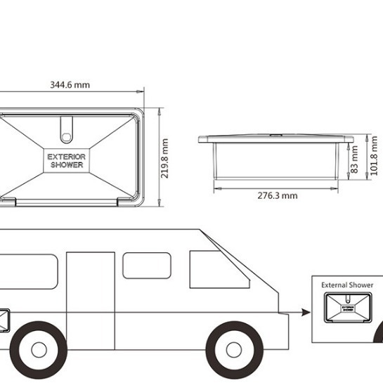 RV 外部シャワーボックス 温冷スイッチシャワー RV キャンピングカー外部シャワーボックス|undefined