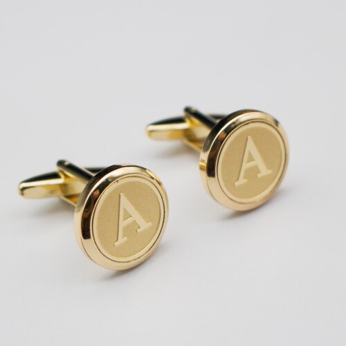 Cross-border French cufflinks and cufflinks 26 English cufflinks metal copper material stainless steel letter cufflinks