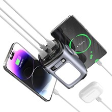 跨境户外多功能超大功率移动电源30000Ah容量自带线LED照明充电宝