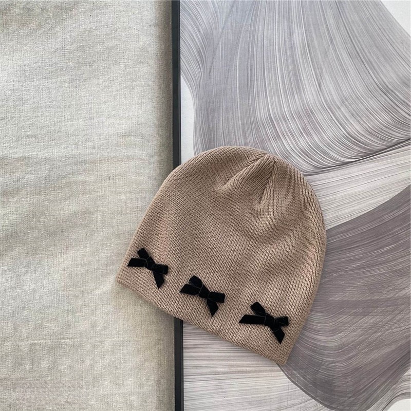 Unisex Children's knitted hat Autumn and winter girls' knitted hat Warm bow children's pullover hat everything goes with it_voghion.com