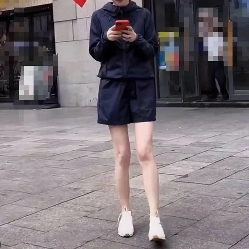 네이비블루 탑+네이비블루 반바지 투피스 세트