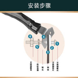 A947通用炒锅手柄锅把手锅具配件平底锅把手防烫耐用锅手柄炒锅锅