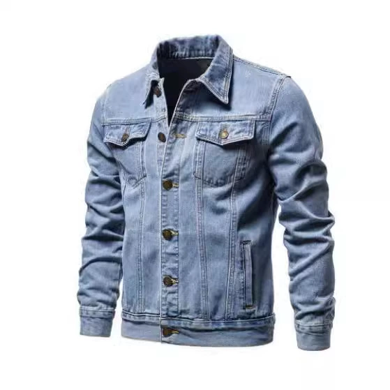 2024 Внешняя торговля осень и зима новые мужские узкие джинсовые куртки большие размеры модные повседневные кардиганы джинсовая куртка прилив