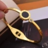 Gold-Roman Number Open Bracelet