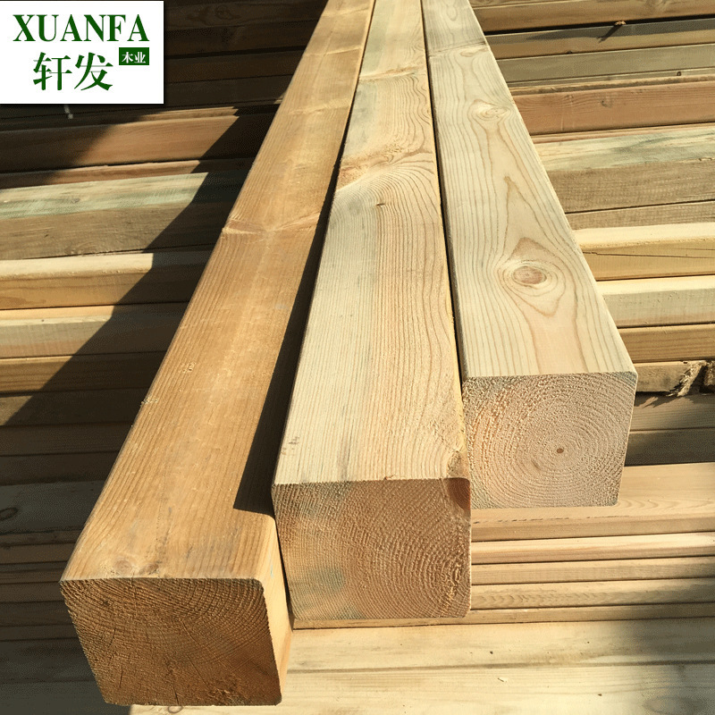 Pinus sylvestris anticorrosive wood floor outdoor column beam column wood square wood plate Wood keel wholesale