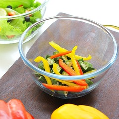 General round glass salad bowl, heat-resistant, simple household soup bowl, baking bowl, glass dish bowl, glass tableware