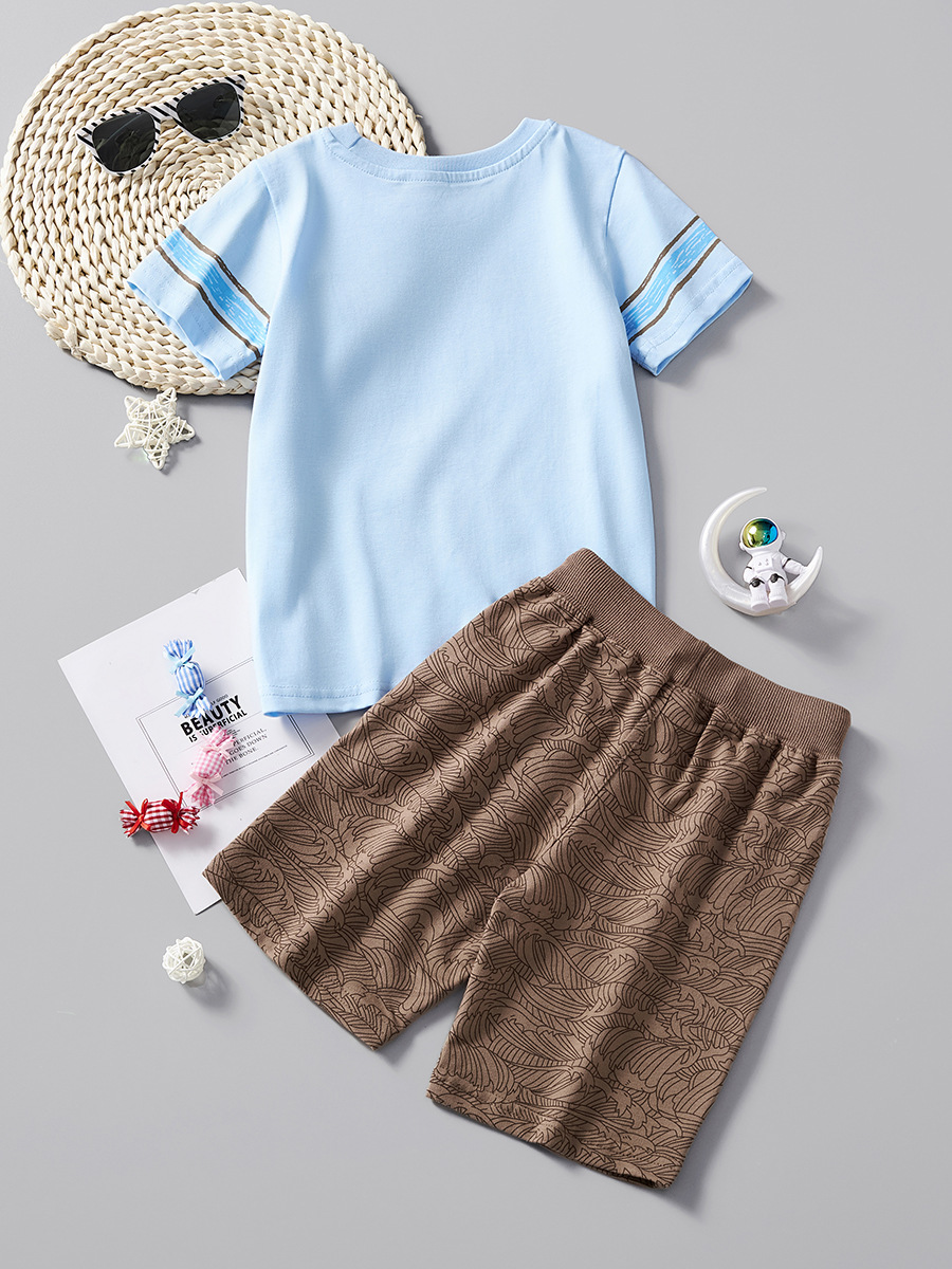 Ropa para niños, camisetas para niños, 25 nuevos trajes de verano de manga corta de algodón puro para bebés y niños, trajes de verano