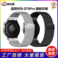 适用华为米兰尼斯钢带GT6官方同款表带升级按压款磁吸扣手表带