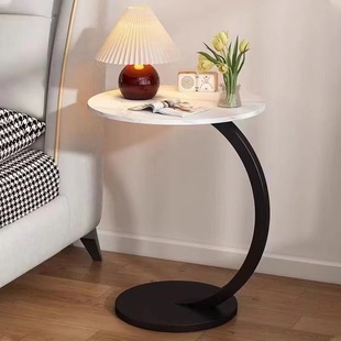 Customized Round Gold Curved Frame Coffee Table Living Room Sofa Bedroom Bedside Hotel Bedside Table Simple Popular Small Coffee Table