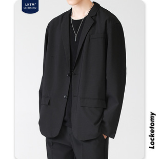 LKTM Men's# Men's Suit Korean Fashionable Turpid Handsome Casual Loose Design Niche Joker Suit Jacket