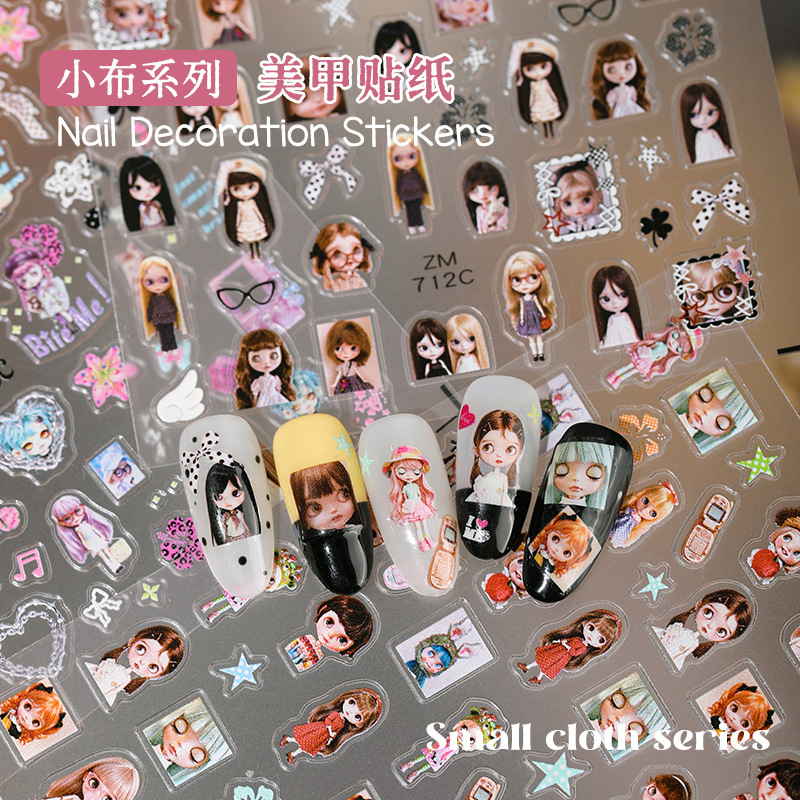 Little Doll Series Nail Art Stickers: Vibrant, Vintage, Retro, Trendy, and Popular Cartoon Character Nail Stickers Wholesale Little Doll Series Nail Art Stickers: Vibrant, Vintage, Retro, Trendy, and Popular Cartoon Character Nail Stickers Wholesale