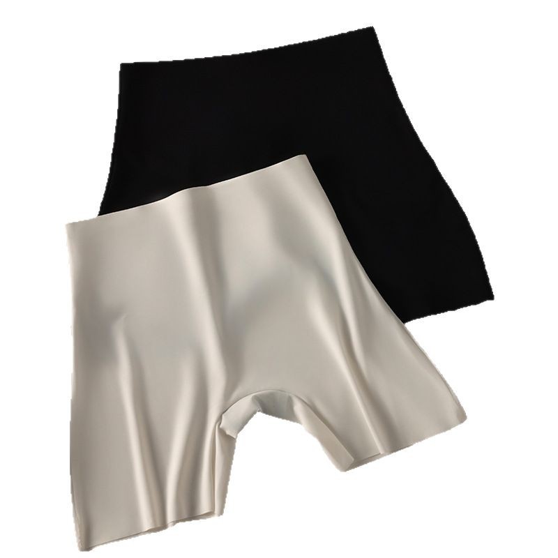 7A pantalones de seguridad de cintura alta sin costuras de seda de hielo para mujer, abdomen y caderas, ropa interior antibacteriana, estilo fino de verano, transpirable, anti-rizado, sin cintura