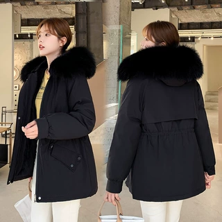 Winter Women's fur linerJacket冬装棉服女中长款派克服加厚外套